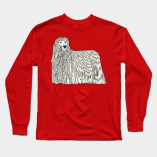 Komondor dog cartoon illustration Long Sleeve T-Shirt